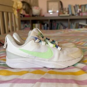 Nike Kids Sneakers with Lime Green Swoosh
